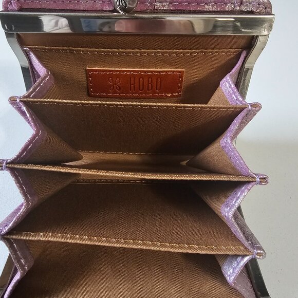 HOBO Bags Women’s Metallic Leather Wallet-Pink - Picture 2 of 7